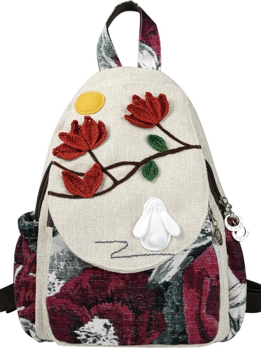 Stylish Bohemian Knit Mini Backpack - Handcrafted Travel Essential for Women